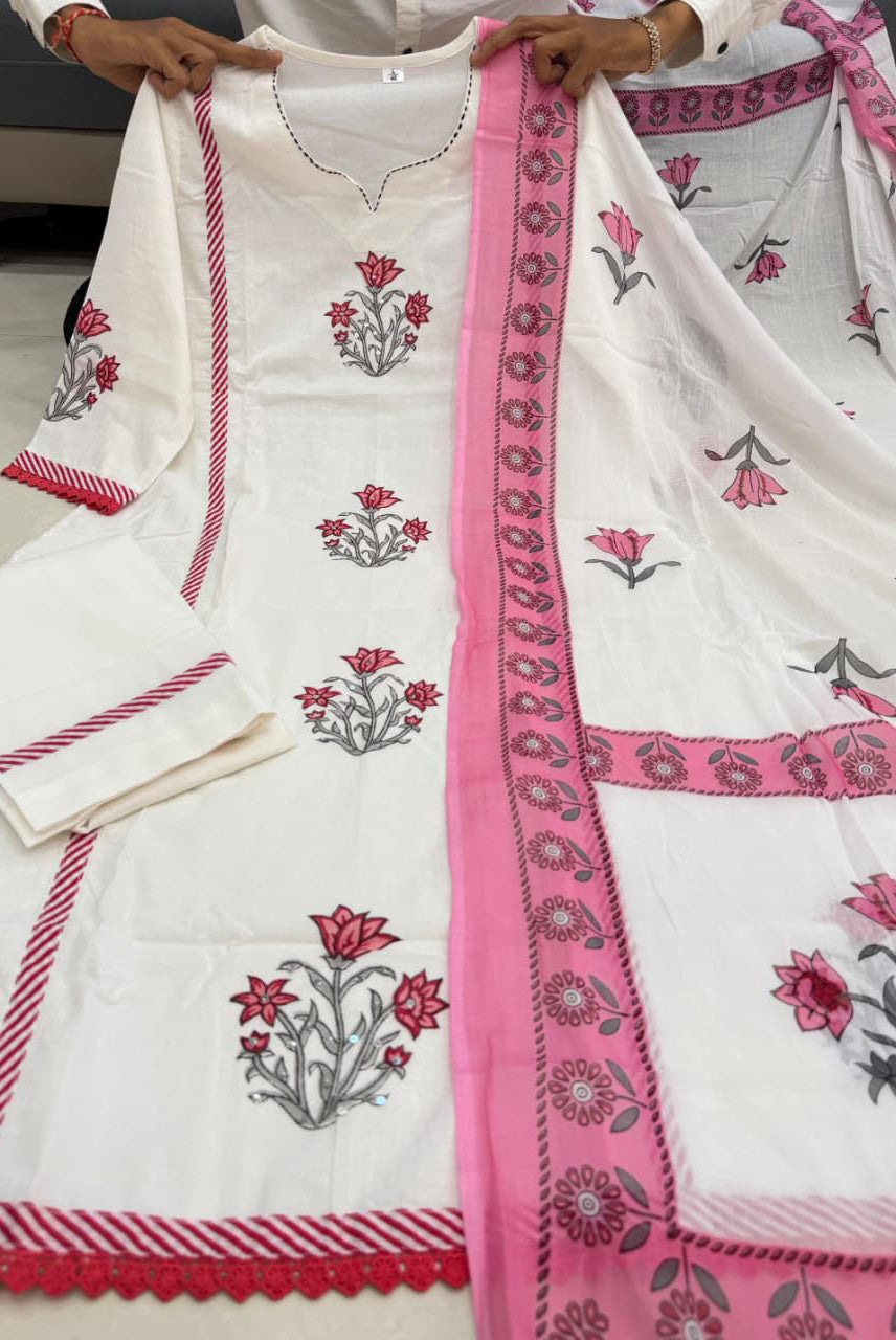 Blush Floral Grace Suit Set