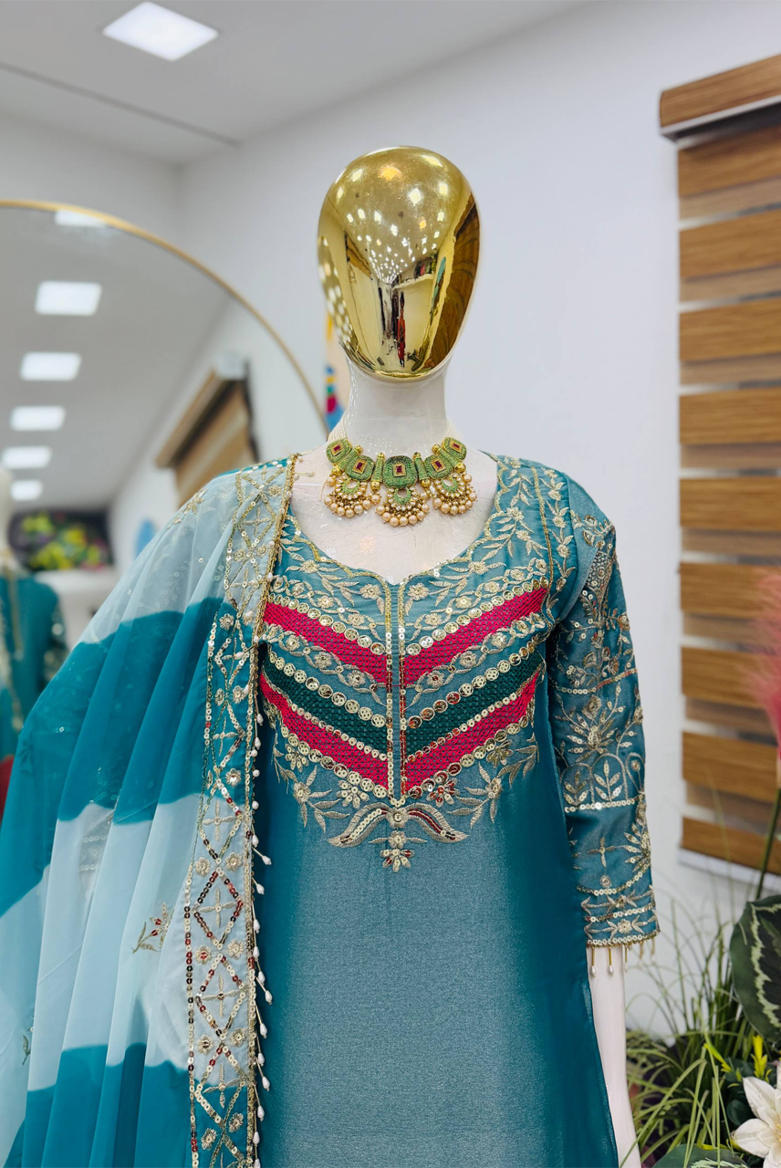 Aqua Noor Gharara Set
