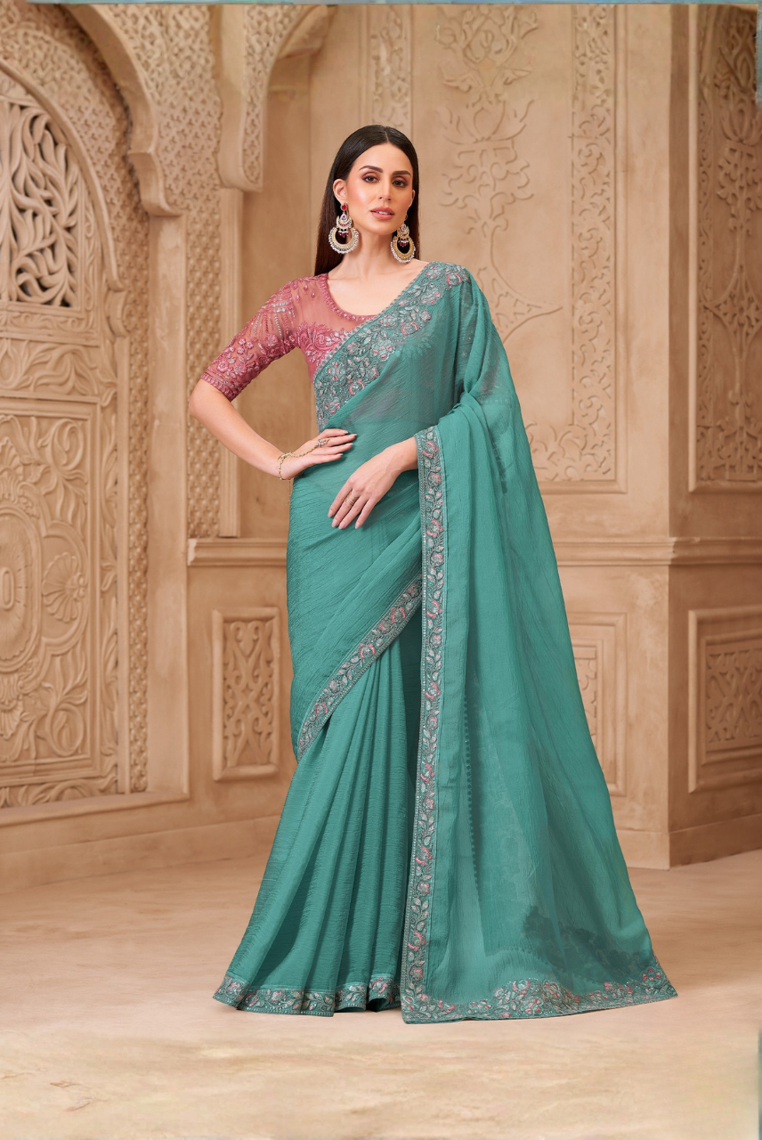Meher Aabha – Aqua Heritage Saree