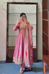 Gulnaar Rani – Pink Zari Anarkali Dupatta Set