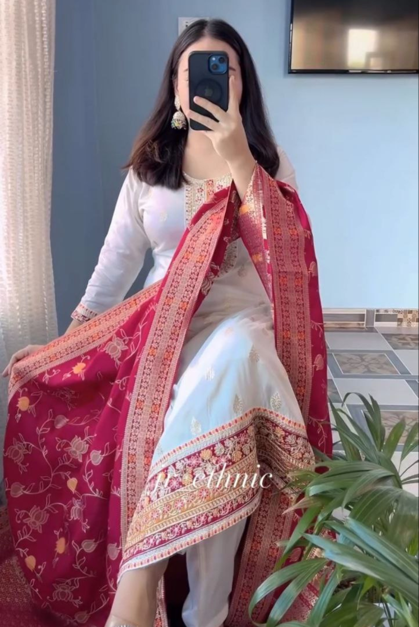 Rajkumari Reet Ivory–Rani Heritage Suit Set