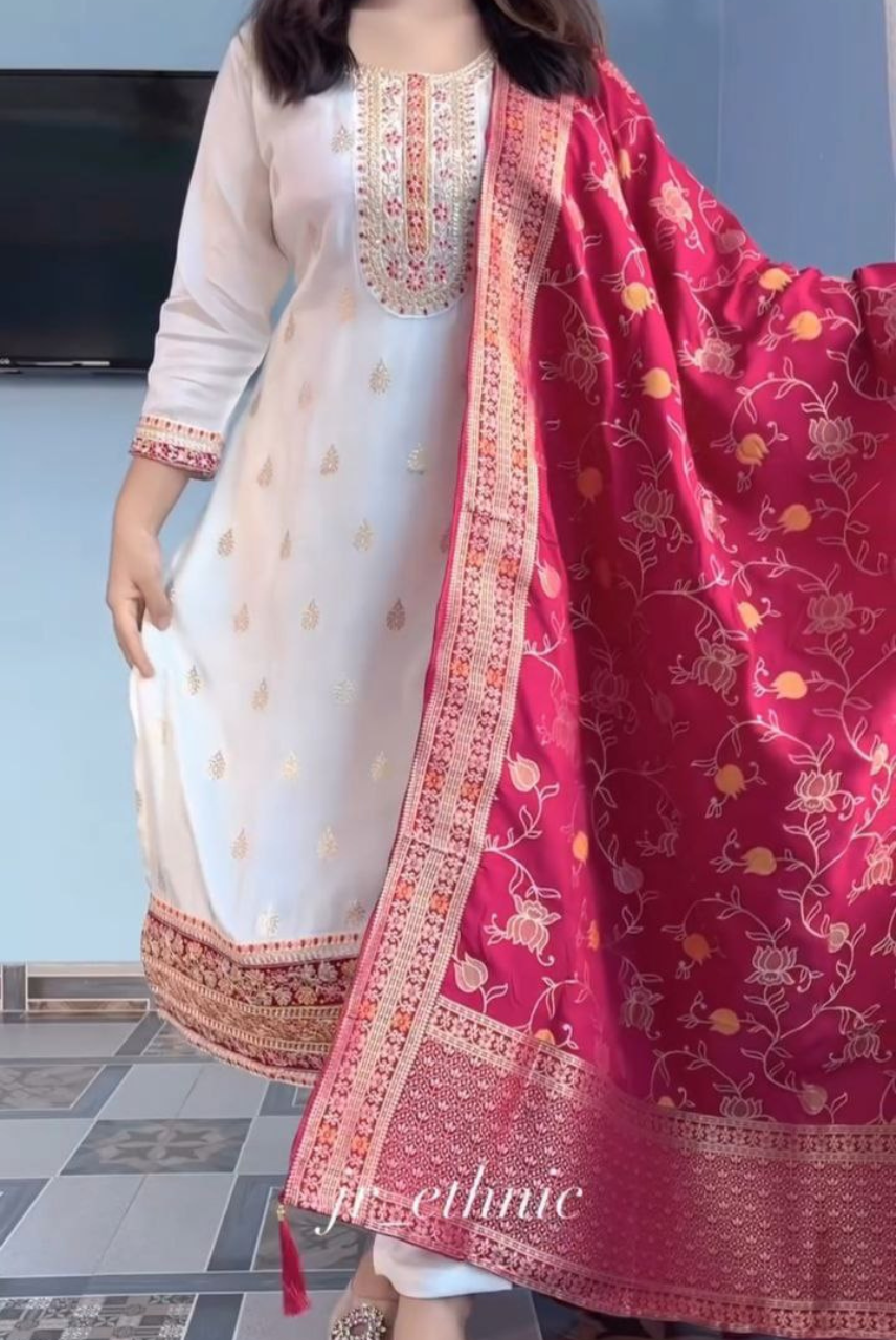 Rajkumari Reet Ivory–Rani Heritage Suit Set