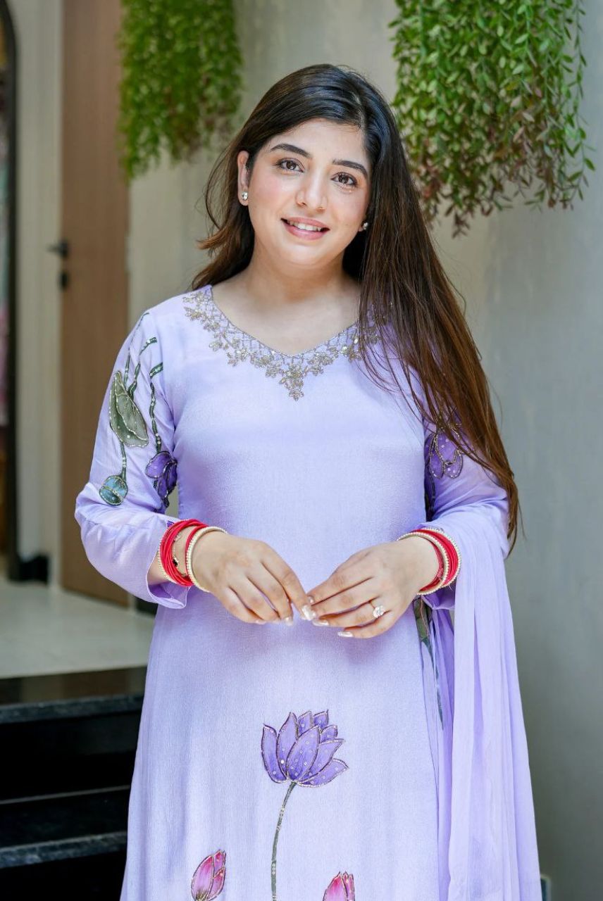 Lavender Lotus Anarkali Set
