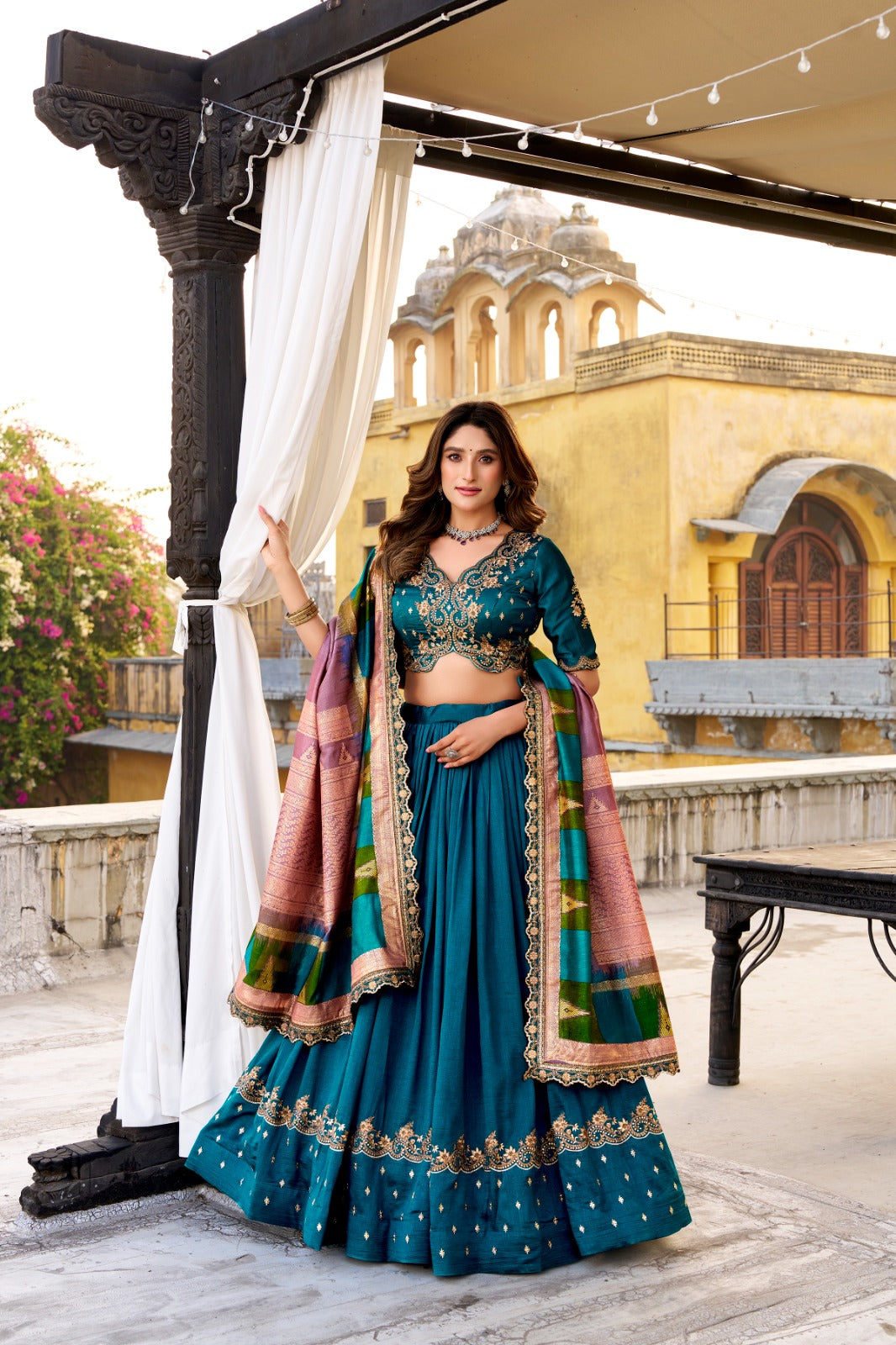 Emerald Royal Embroidered Bridal Lehenga Set