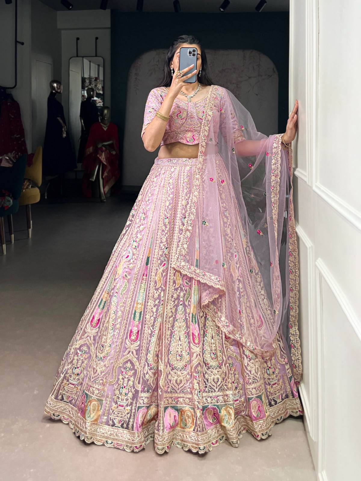 Blush Pink Designer Bridal Lehenga Set