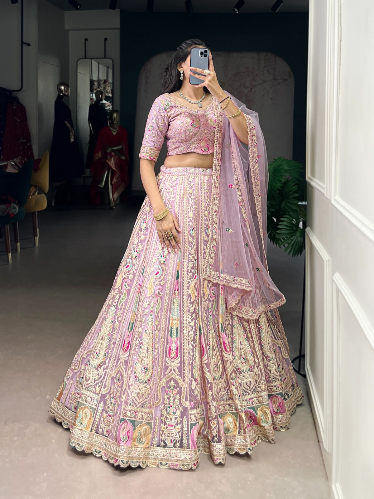 Blush Pink Designer Bridal Lehenga Set