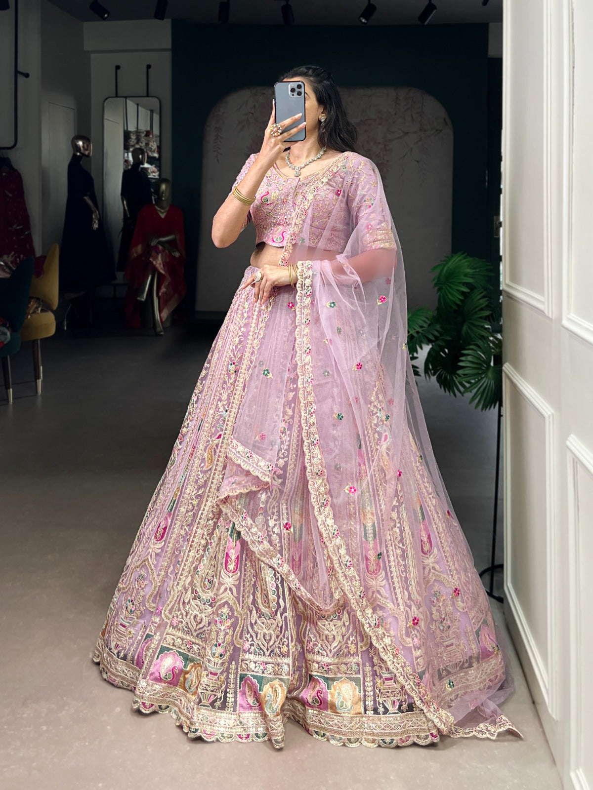 Blush Pink Designer Bridal Lehenga Set