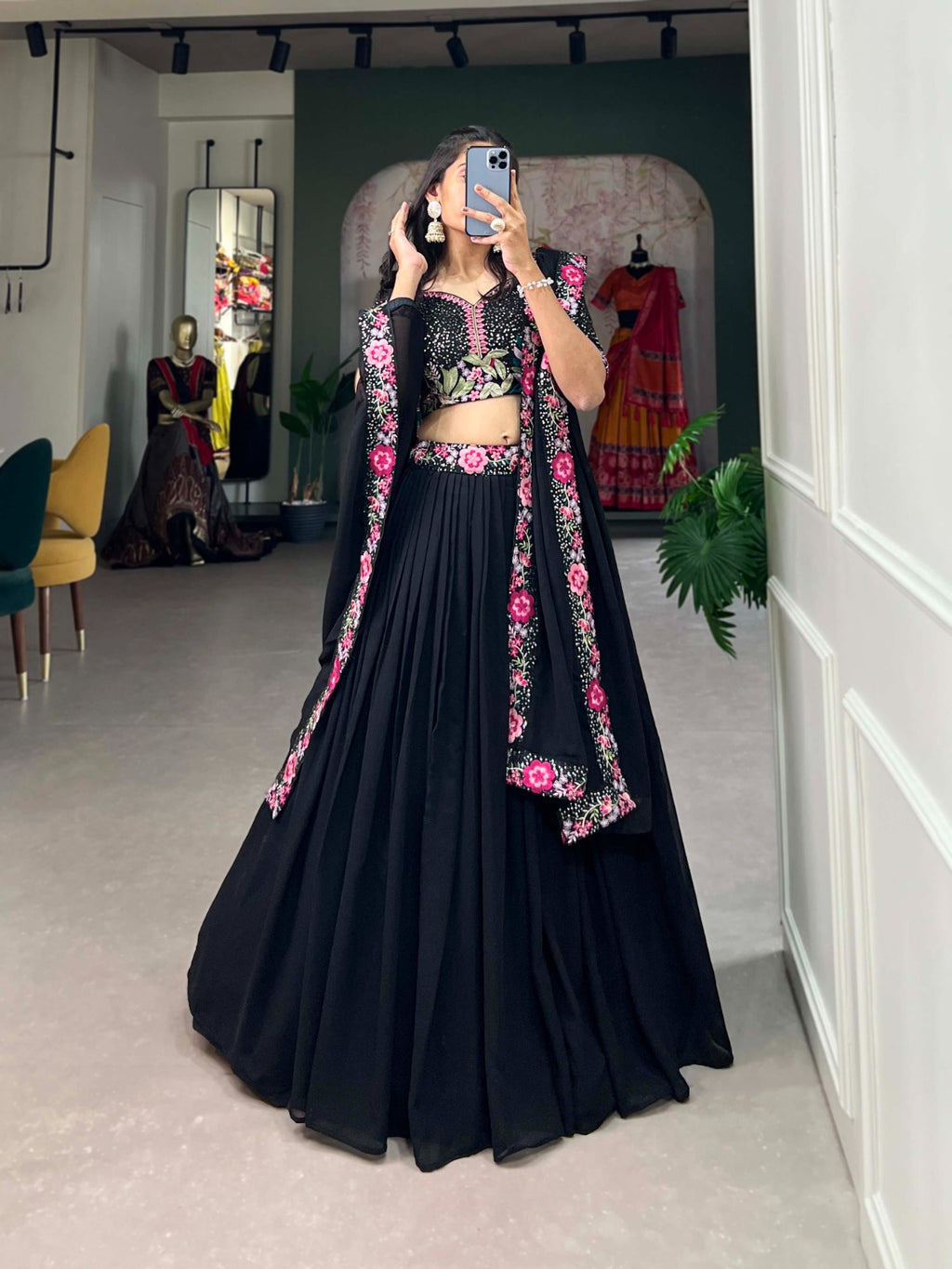 Noir Gulbagh Floral Lehenga Set