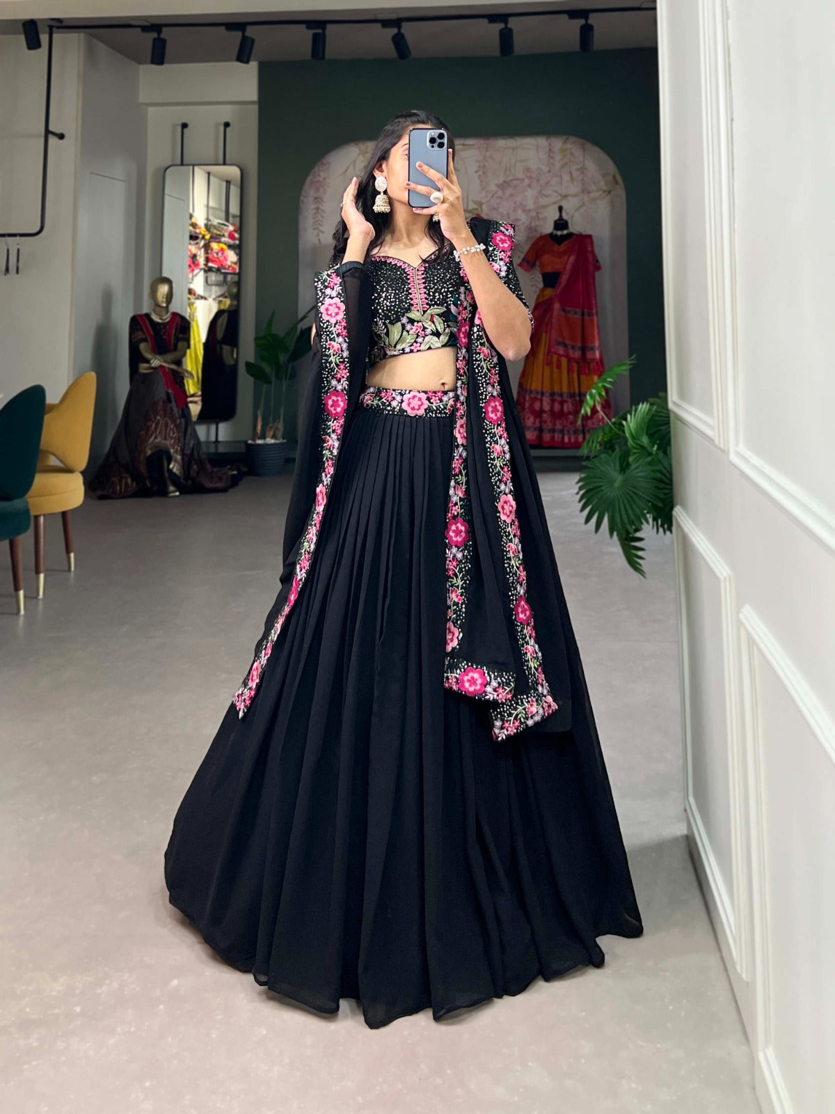 Noir Gulbagh Floral Lehenga Set