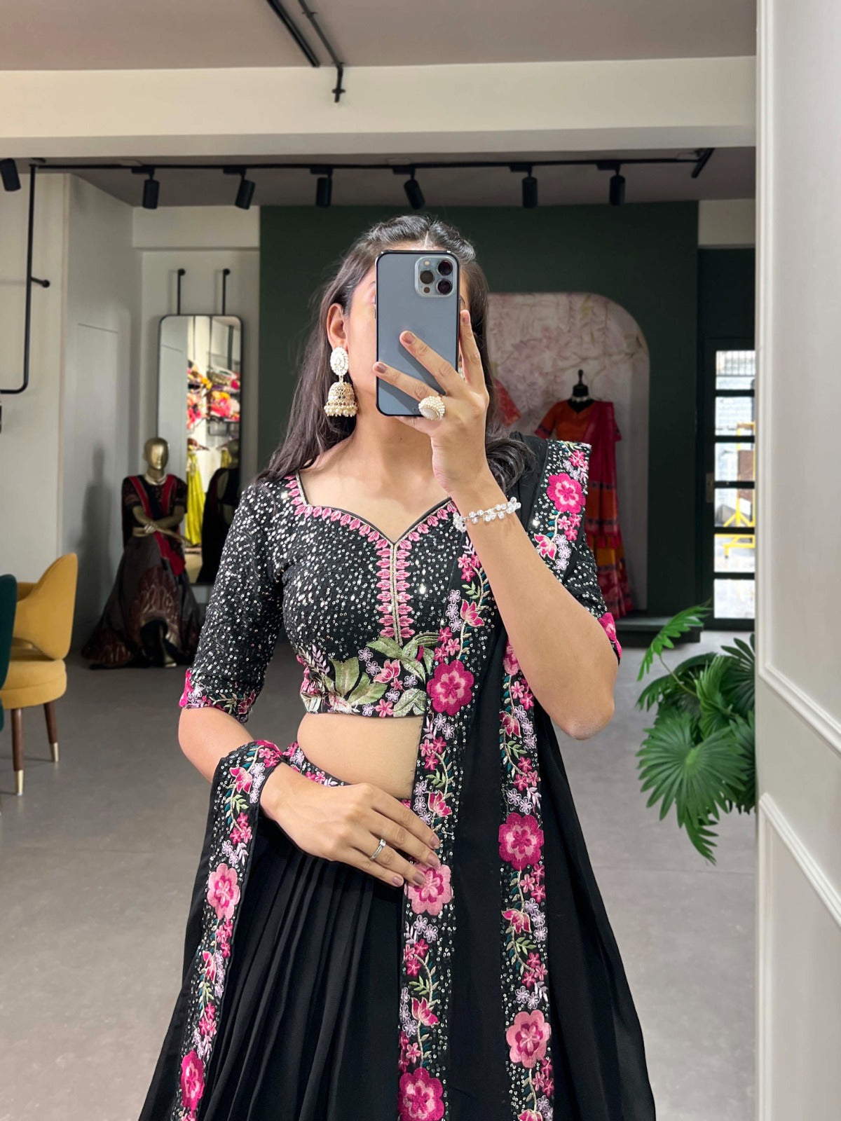 Noir Gulbagh Floral Lehenga Set