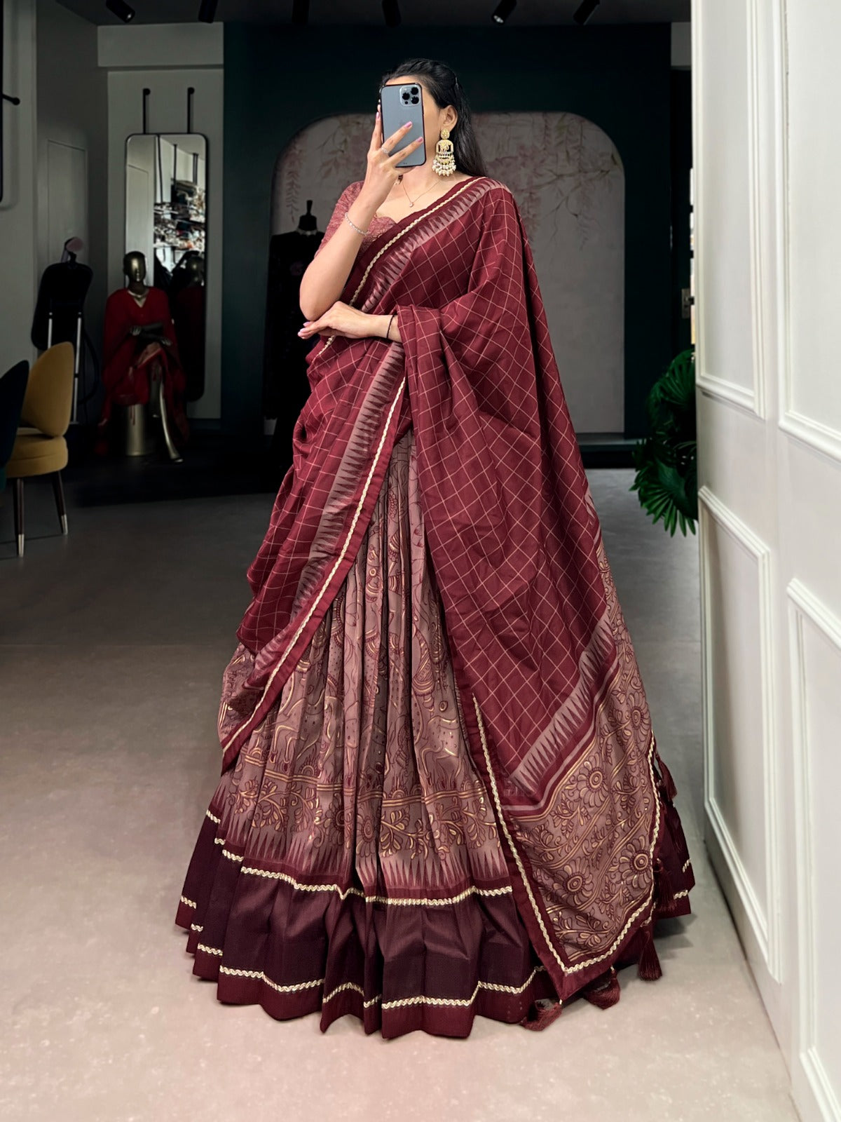 Shahi Merlot Heritage Lehenga Set