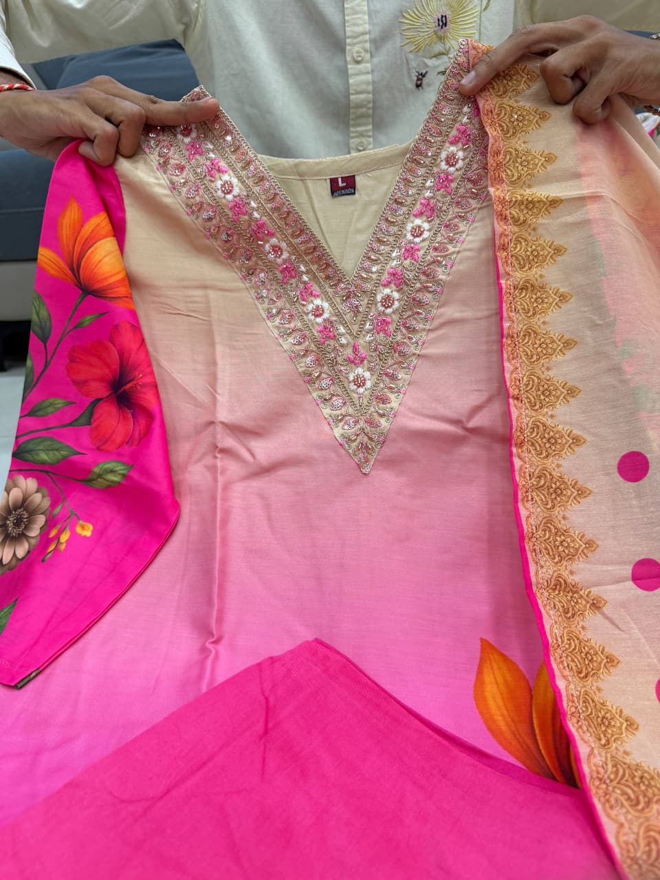 Floral Printed Straight Kurta Set with Dupatta