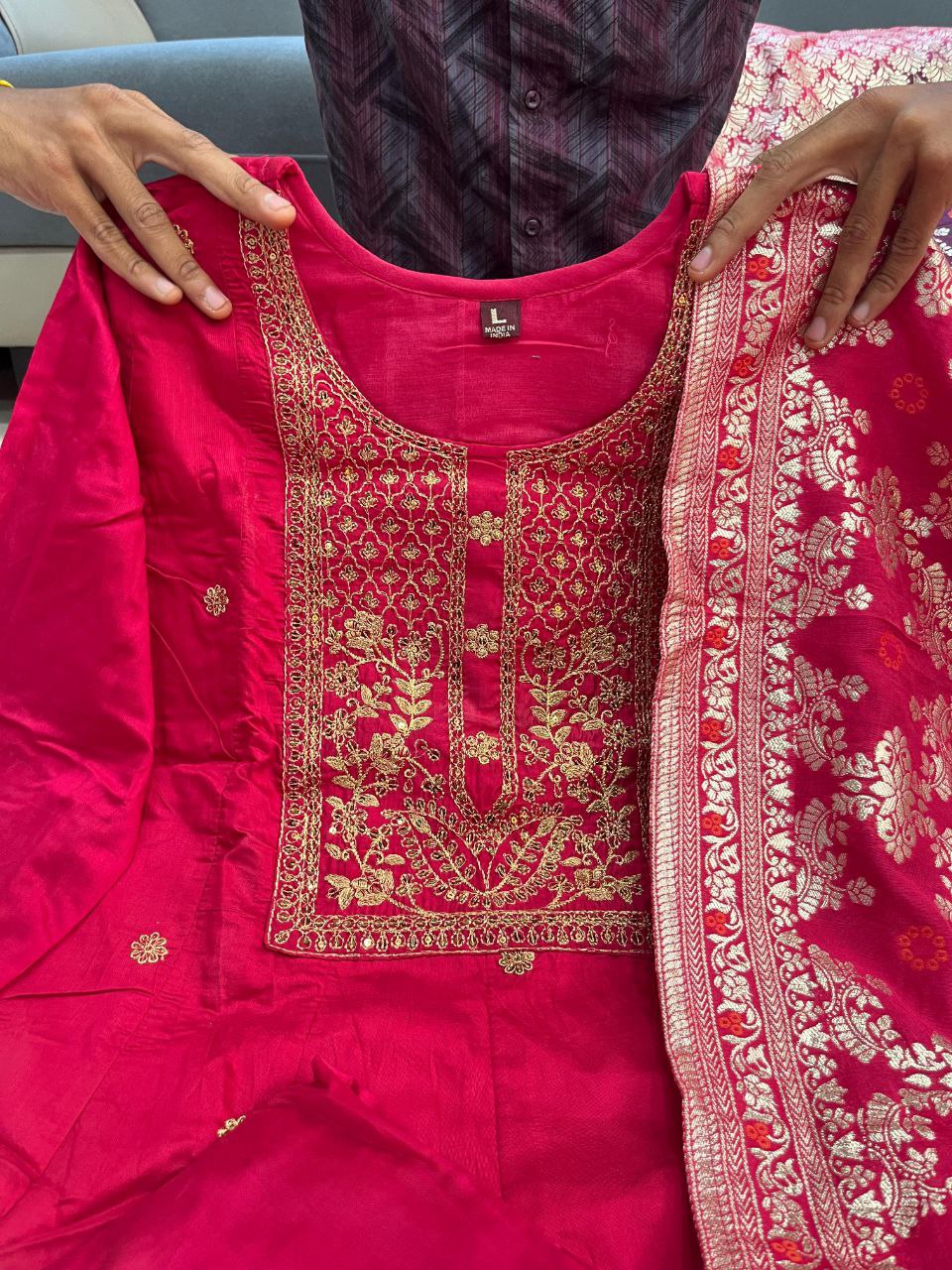 kalatmak Ethni Rani Pink Anarkali Set