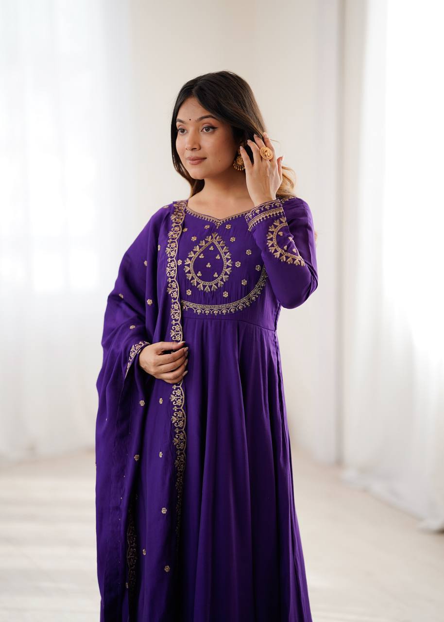 Rajsi Amethyst – Heritage Flare Anarkali Set
