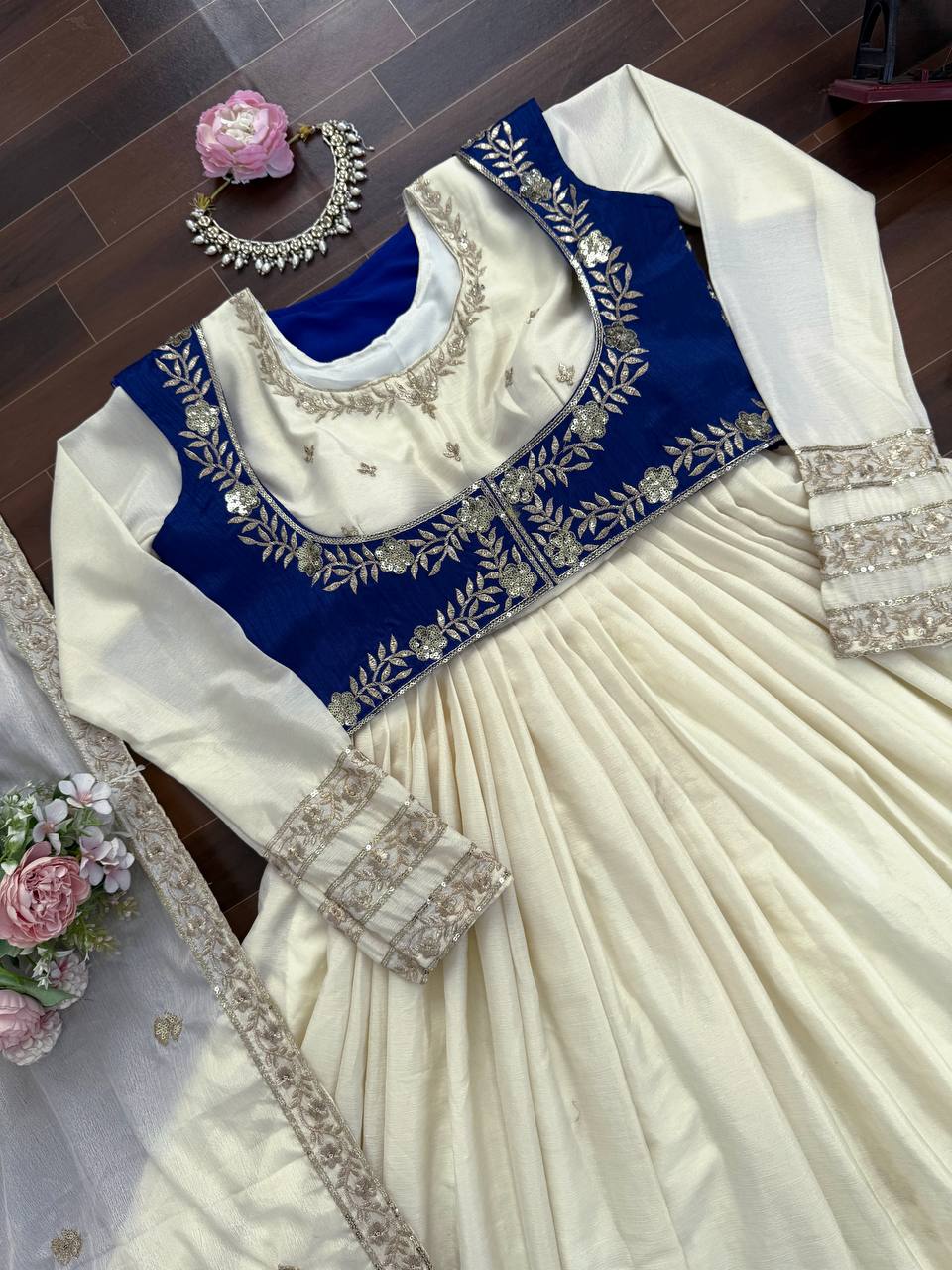 Royal Embroidered Anarkali Kurta Set with Dupatta