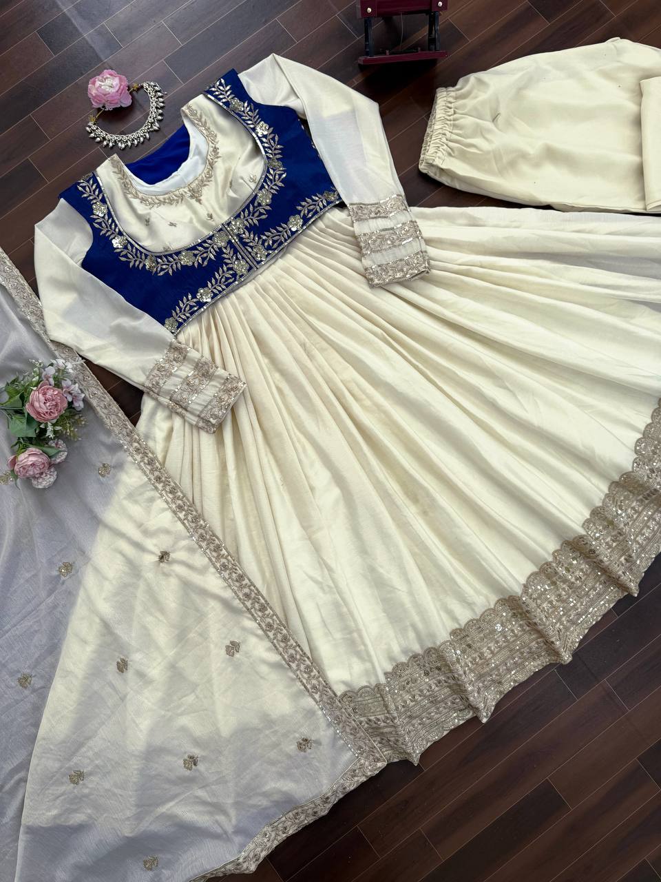 Royal Embroidered Anarkali Kurta Set with Dupatta